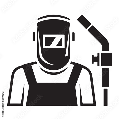 Welder in mask