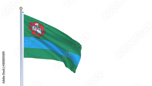 A bandeira de Jundiaí, município brasileiro do estado de São Paulo - Ilustração 3D