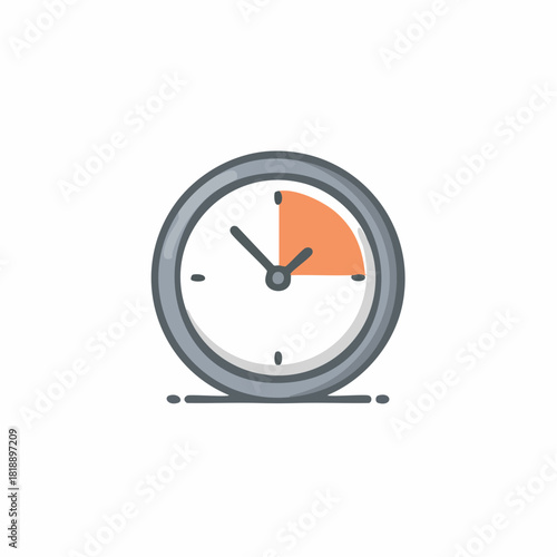 Clock face with orange segment indicating time elapsed or remaining