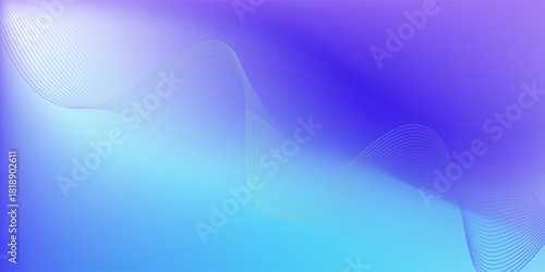 Abstract blue gradient background with shining lines waves. Minimalist background for banner, poster, cover, brochure, flyer, website