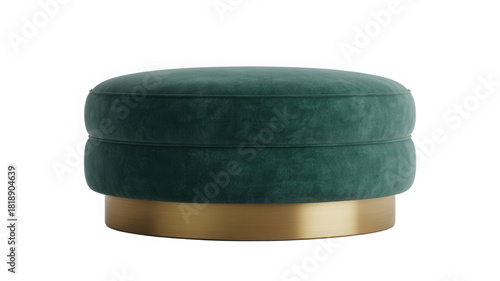 Velvet ottoman gold stand