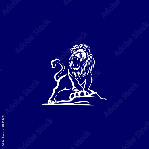 A fierce angry lion with a blazing fiery mane, illustrated as a dramatic mascot logo. Ideal for sports teams, gaming brands, energy companies, and powerful identity visuals.