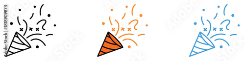 Confetti Party Popper icon vector. fun and excitement symbol. vector illustration.