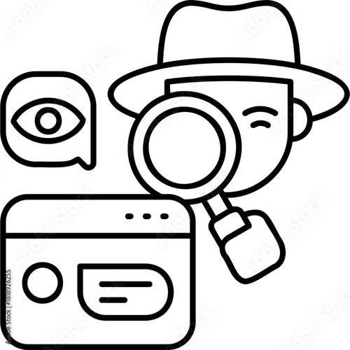 Line Art Spy Icon