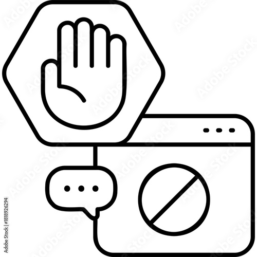 Line Art Blocking Icon