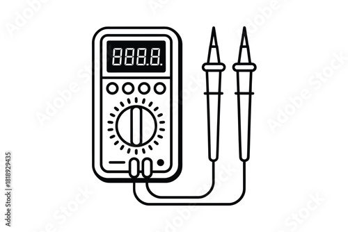 Digital multimeter with test probes illustration