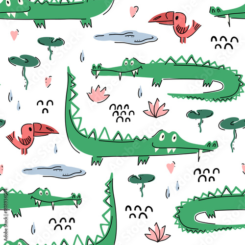 Seamless pattern for kids w...