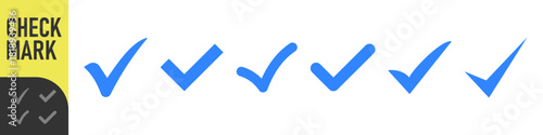CheckMark vector icon. Set of simple check mark. Green check mark icon. Tick symbol. Accept okay symbol for improvement or checklist design. Correct vote choice symbol. Vector illustration
