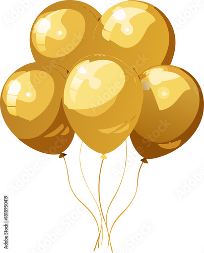 gold helium balloons   , white background  , white background 