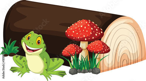 Forest or rainforest scene with tiger family