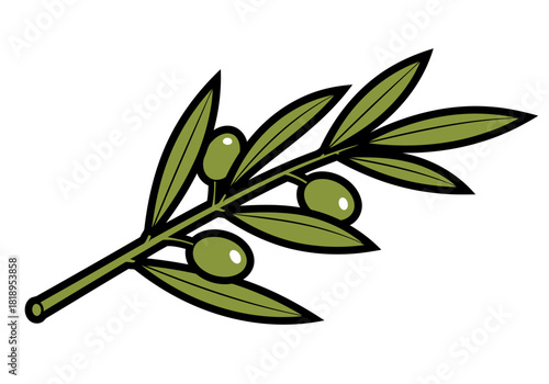 A simple vector illustration of an olive branch
