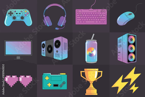 Vector illustration of an essential collection of kitchen tools, fresh vegetables, and cooking ingredients, perfect for culinary projects and home cooking