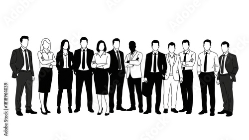 Diverse Professional Team Illustration for Business Success
