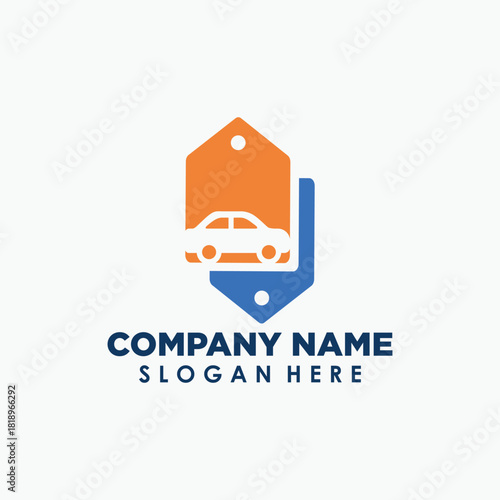car and ticket logo template, automotive business logo design