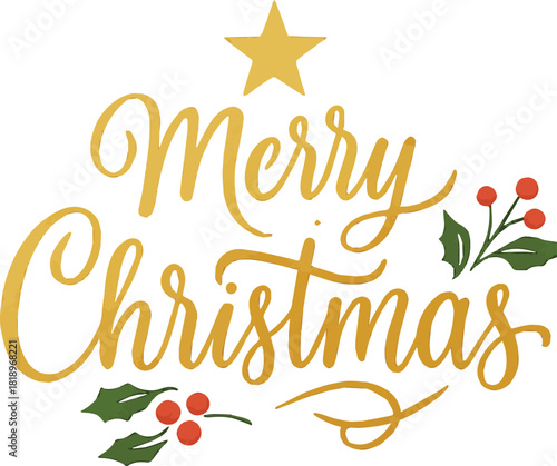 Golden Cursive Merry Christmas