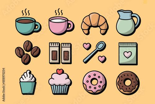 Vector illustration of fitness and gym equipment set with workout essentials and wellness items, isolated on