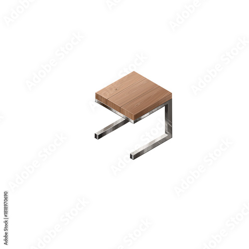 3D axonometric stool for interior design