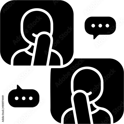 Glyph Solid Gossip Icon
