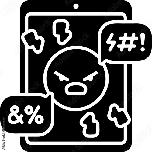Glyph Solid Insult Icon