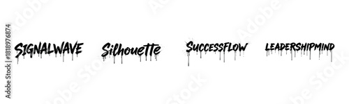 Graffiti text art with dripping effects featuring signalwave and leadershipmind