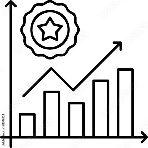 Line Art Brand Growth Icon