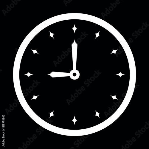 Decorative wall clock concept. Elegant round wall clock interface. Round wall clock symbol for business