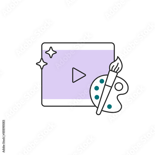 Color correction icon. Vector linear illustration isolated on a white background.