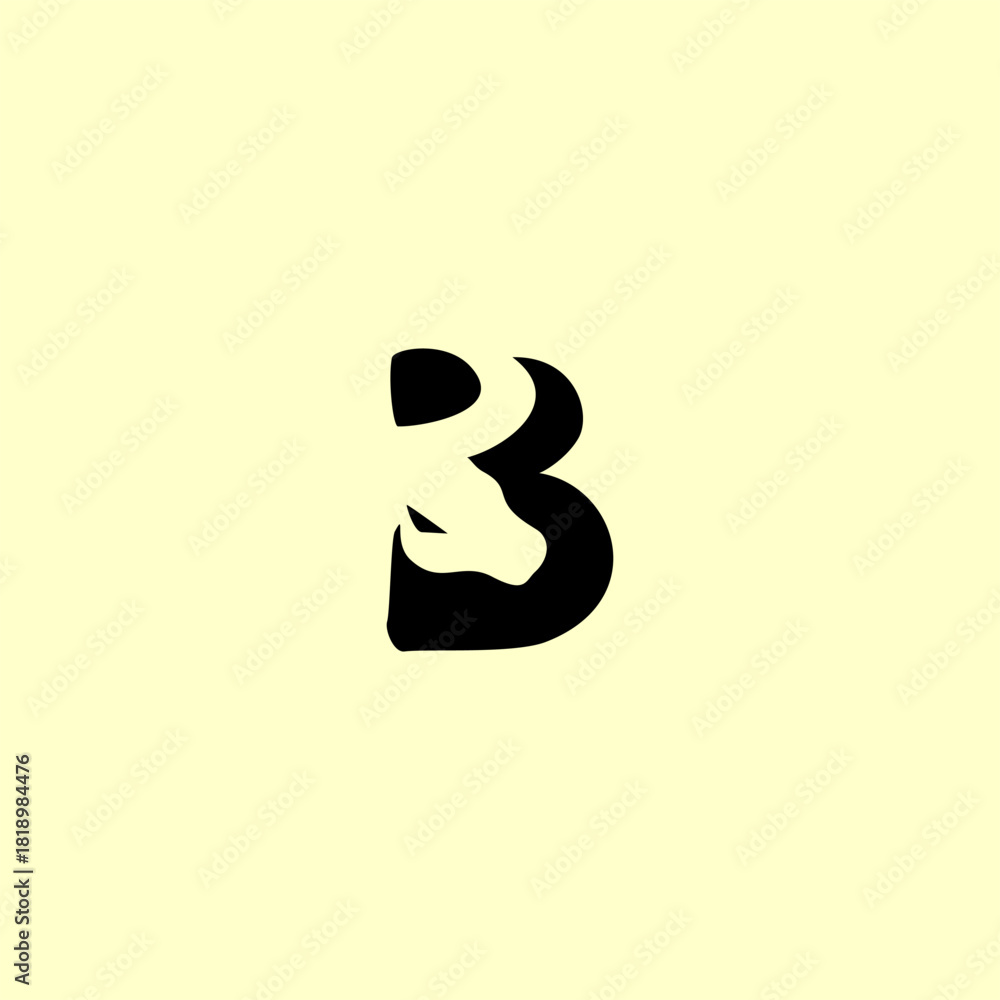 Ταπετσαρία A powerful bull forming a bold letter monogram logo, designed with strong lines and dynamic energy