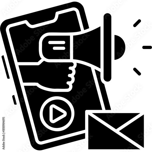 Glyph Solid Digital Marketing Icon