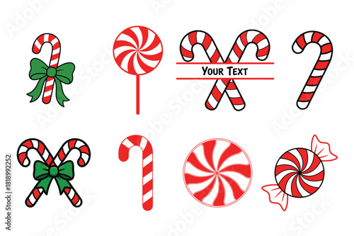 Christmas Candy Cane and Peppermint Set