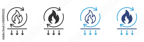 Burn Calories icon set, Metabolism Boost, Energy Expenditure and Fitness Activity concept icon, vector illustration.