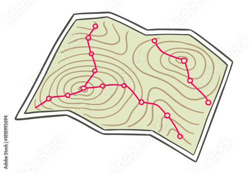 登山地図のイラスト