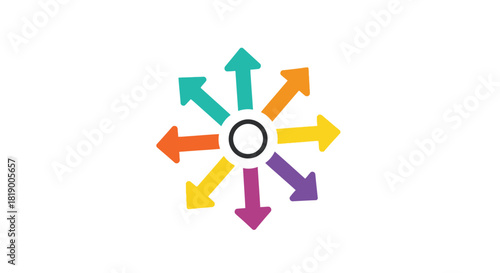 Colorful arrows radiating outwards from a central point, representing various directions and choices.