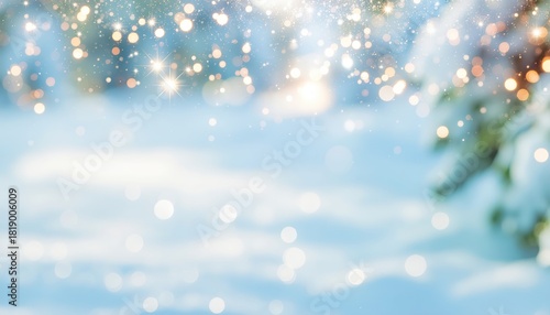 Captivating winter wonderland scene snowy landscape bokeh effect natural environment close-up view magical atmosphere with glittering snowflakes and soft light