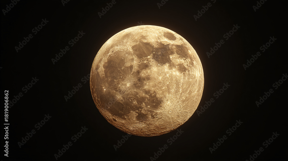 Obraz premium A captivating image of a full moon in the night sky, showcasing its stunning details and texture. The moon is the center of attention