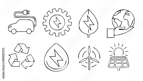 set of vector icons of nature