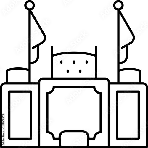 Line Art Courtroom Icon