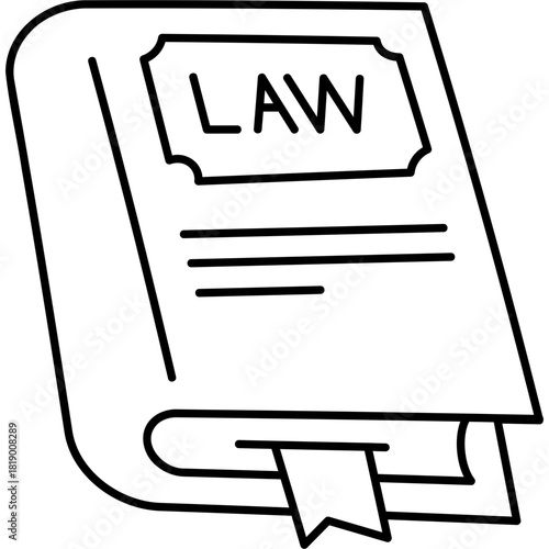 Line Art Law Book Icon