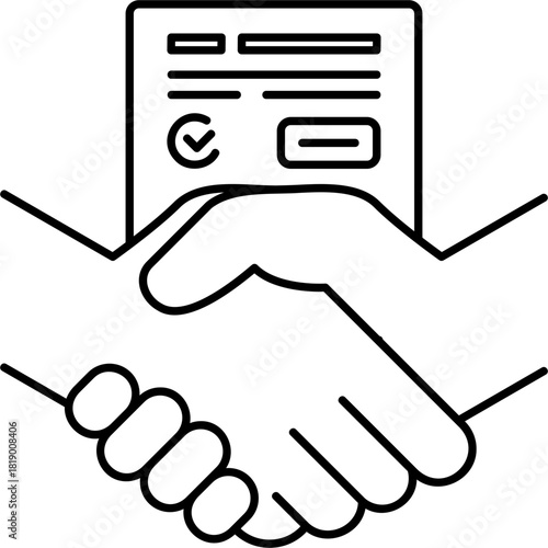 Line Art Law Agreement Icon