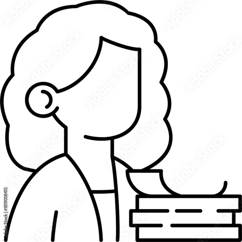 Line Art Law Clerk Icon