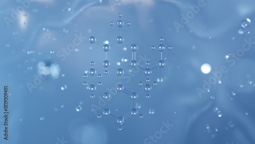 Fototapeta Naklejka Na Ścianę i Meble -  metalaxyl molecular structure, 3d model molecule, fungicide structural chemical formula view from a microscope