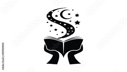 Conceptual illustration of enchanted learning featuring magical elements glowing books and a sense of wonder and discovery for educational purposes