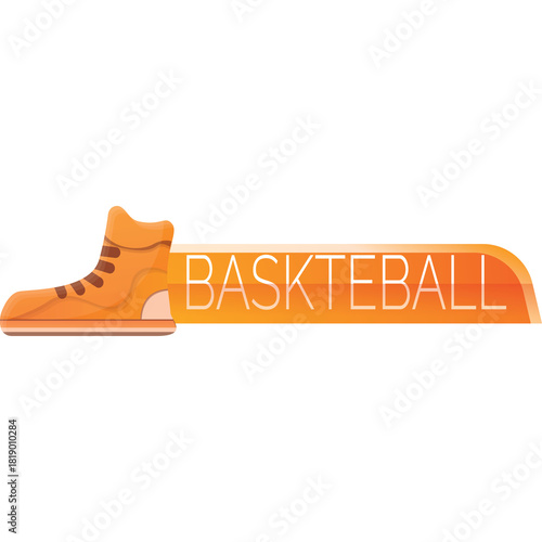 Orange Basketball Shoe Graphic With Text On Transparent Background