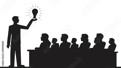 Conceptual illustration depicting the transfer of knowledge and ideas between individuals or entities symbolizing learning and collaboration