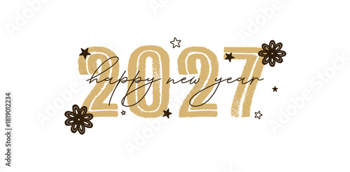 2027 logo concept for calendar, poster, flyer, banner.