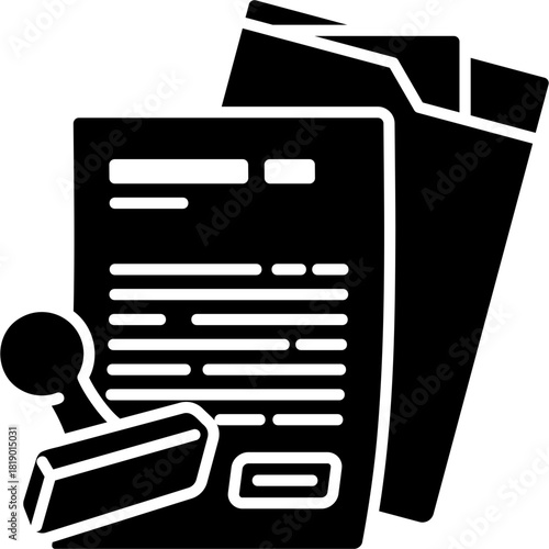 Glyph Solid Legal Document Icon