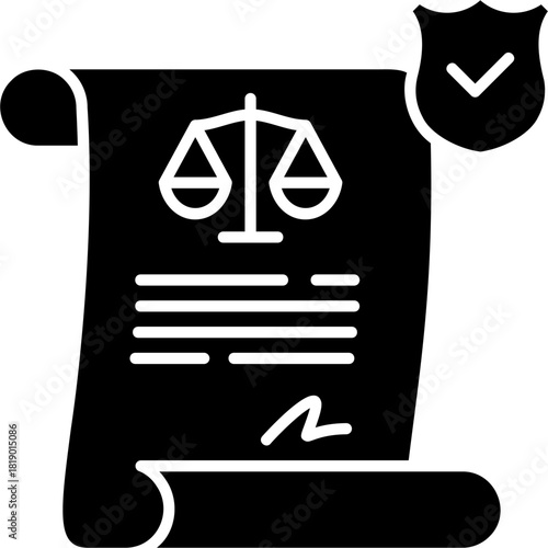 Glyph Solid Legal Contract Icon