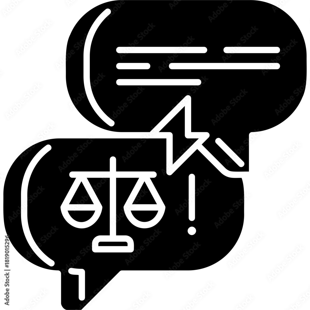 Fototapeta premium Glyph Solid Legal Dispute Icon