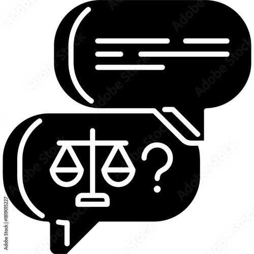 Glyph Solid Legal Consultation Icon