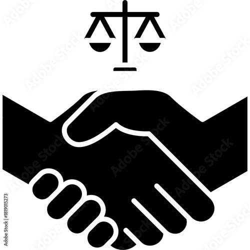 Glyph Solid Legal Partnership Icon